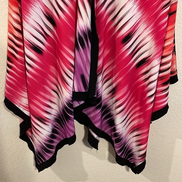 Peter Nygard Women’s Midi Dress Size 10 Pink Abstract Asymmetrical Lagenlook - Picture 6 of 14